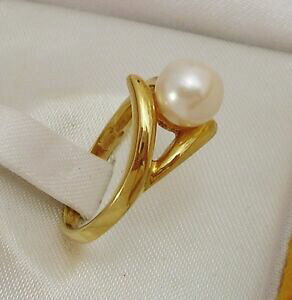 yzWG[EANZT[ AlBe[Wjn}S[hIyReBo^anello vintage nihama gold oro 18 kt perla coltivata oma19