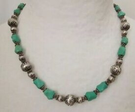 【送料無料】ジュエリー・アクセサリー ターコイズネックレスボールナバホcollier ancien turquoise et boules en argent massif, navajo