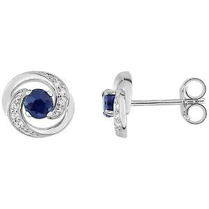 yzWG[EANZT[ COuVXTt@CAboucles doreilles brillaxis saphir et oxydes or 9k