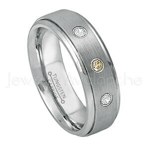 yzWG[EANZT[ NH[cX[NOOubVO^OXeO021ctw quartz fume bague, novembre naissance bague, brosse tungsten bague