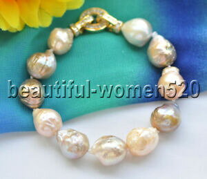 �y���������z�W���G���[�E�A�N�Z�T���[ �s���N���x���_�[�o���b�N�G�W�\���P�V�p�[���u���X���b�g�C���`z9266 14mm pink lavender baroque edison keshi pearl bracelet cz 8inch