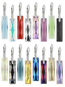 yzWG[EANZT[ X^[OVo[COXtXL[tXL[RNX^sterling silver earrings made with 6465 baguette 25mm swarovskiR crystals