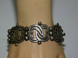 yzWG[EANZT[ Vo[X^[OLVR_jYA[eBUgp`uXbgargent sterling mexico moderniste large artisant poincon 7 bracelet 46gr