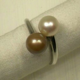 【送料無料】ジュエリー・アクセサリー ヴィンテージリングゴールドホワイトホワイトグレーパールbague vintage 1984 or blanc 18 kt perle blanc et gris fait a la main 20180