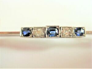 yzWG[EANZT[ Tt@CAuAgA[fRzCgS[hu[`art deco broche or blanc 585 avec saphir et brillant, 3,38 g