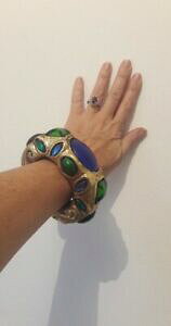 yzWG[EANZT[ uXbgS[hWJ[Wkalinger rare et sublime bracelet en resine doree et resine de couleur