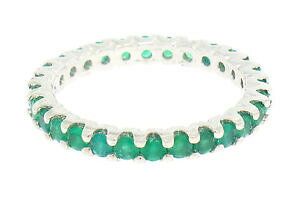 yzWG[EANZT[ \bhv`iEhGhO[GhOOG^jeBOsolide platine 134 cts 28 rond fin vert emeraude bague anneau eternite