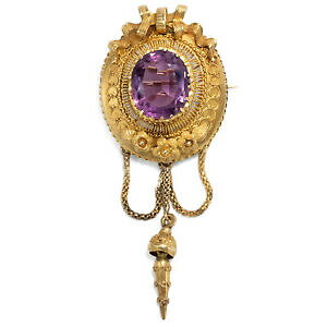 yzWG[EANZT[ u[`I_EAWXgCS[hantique broche, paysbas um 1870 amethyste en 583er 14k or, historicisme