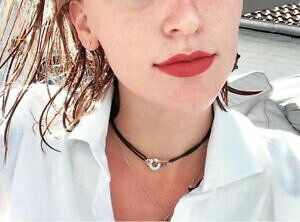 �y���������z�W���G���[�E�A�N�Z�T���[ �R�[�h�l�b�N�J���[�V���o�[collier rasdecou menottes en argent 925 sur cordon noir