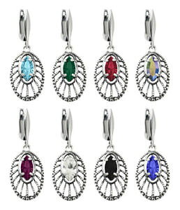 yzWG[EANZT[ X^[OVo[I[oVFCvCOXtXL[RNX^sterling silver oval shape earrings made with 4228 10mm swarovskiR crystals