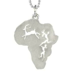 �y���������z�W���G���[�E�A�N�Z�T���[ �V���o�[�X�^�[�����O�}�b�g�A�t���J�y���_���g�u�����b�Nargent sterling finition mat continent de afrique pendentif breloque,18