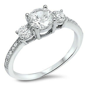 yzWG[EANZT[ X^[OVo[uC_EhXg[GQ[WOTCYsterling silver 925 womens bridal cz round 3 stone engagement ring size 410