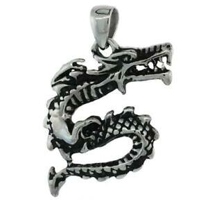 yzWG[EANZT[ hSy_gt[p[{[`F[acier inoxydable dragon chinois pendentif, gratuit perle balle chaine