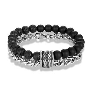 yzWG[EANZT[ r[YuXbgN`F[XeXX`[YX^CbVWG[natural stone beaded bracelet link chain stainless steel mens stylish jewelry
