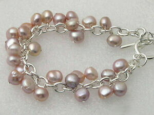 yzWG[EANZT[ sNp[vp[zCgzCgS[hbLNNXvuXbggenuine real pink purple pearl white gold plated link clasp bracelet