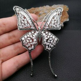 【送料無料】ジュエリー・アクセサリー クリアパヴェバタフライブローチclear cz pave butterfly brooch