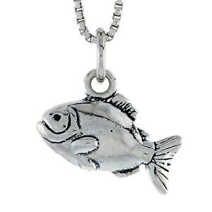 �y���������z�W���G���[�E�A�N�Z�T���[ �V���o�[�X�^�[�����O�s���j�A�y���_���g�u�����b�N�C���`�C�^���A���`�F�[���{�b�N�Xargent sterling piranha 3d pendentif breloque, 18 italien boite chaine