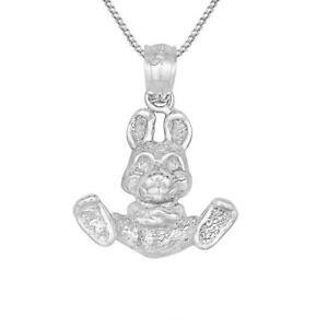 �y���������z�W���G���[�E�A�N�Z�T���[ �V���o�[�X�^�[�����O���r�b�g�\���b�h�y���_���g�u�����b�N���C�h�C�^���A�{�b�N�Xargent sterling lapin 3d solide pendentif breloque,fabrique usa,italien boite