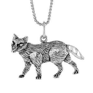 �y���������z�W���G���[�E�A�N�Z�T���[ �V���o�[�X�^�[�����O�t�H�b�N�X�y���_���g�u�����b�N�C���`�C�^���A���`�F�[���{�b�N�Xargent sterling fox pendentif breloque, 18 italien boite chaine