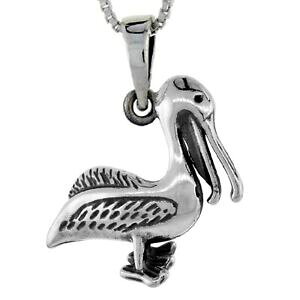 �y���������z�W���G���[�E�A�N�Z�T���[ �V���o�[�X�^�[�����O�y���J���y���_���g�u�����b�N�C���`�C�^���A���`�F�[���{�b�N�Xargent sterling pelican pendentif breloque, 18 italien boite chaine