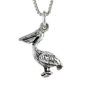 �y���������z�W���G���[�E�A�N�Z�T���[ �V���o�[�X�^�[�����O�y���J���y���_���g�u�����b�N�C���`�C�^���A���`�F�[���{�b�N�Xargent sterling pelican pendentif breloque, 18 italien boite chain