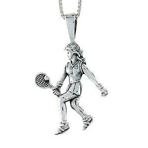 yzWG[EANZT[ Vo[X^[OejX[_[y_gubNC^A{bNXargent sterling femme tennis lecteur pendentif breloque,18 italien box