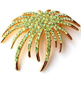 yzWG[EANZT[ XtXL[NX^LLS[hg[O[Vu[`ssparkly gold tone green palm tree brooch pin made with swarovski crystals