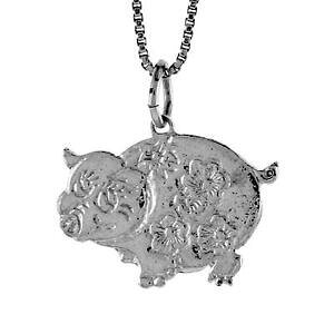 �y���������z�W���G���[�E�A�N�Z�T���[ �V���o�[�X�^�[�����O�s�b�O�y���_���g�u�����b�N�C���`�C�^���A���`�F�[���{�b�N�Xargent sterling cochon pendentif breloque, 18 italien boite chaine