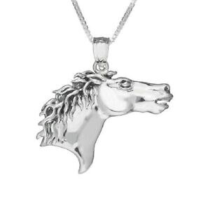 �y���������z�W���G���[�E�A�N�Z�T���[ �V���o�[�X�^�[�����O�z�[�X�w�b�h�y���_���g�u�����b�N���C�h�C���A�����J�C�^���A�`�F�[��argent sterling cheval tete pendentif breloque,fabrique en usa,italien c