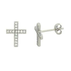 yzWG[EANZT[ WRL[rNVo[X^[O}CNpFNXlCzircon cubique argent sterling micro pave croix clou