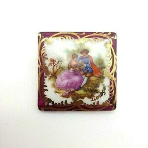 yzWG[EANZT[ [W}[LXtSi[p[vXNGAu[`broche carre en porcelaine de limoges decor marquis fragonard pourpre