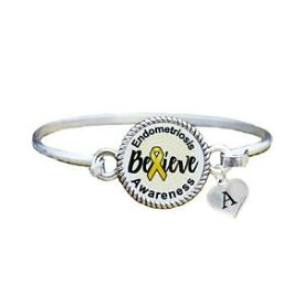 【送料無料】ジュエリー・アクセサリー カスタムシルバーブレスレットジュエリーcustom endometriosis awareness believe silver bracelet jewelry choose initial