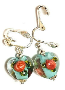 yzWG[EANZT[ R[g^[RCYVo[EBYNbvn[gC[Yhbvy_g`[OXcourt turquoise argent avec clip coeur oreilles goutte pendantes chalume