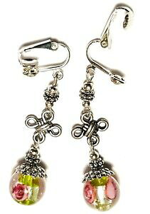 yzWG[EANZT[ Vo[O[[YEBYNbvC[hbvy_g{w~AVbNj[Ngargent vert rose avec clip oreilles goutte pendantes bohemien chic