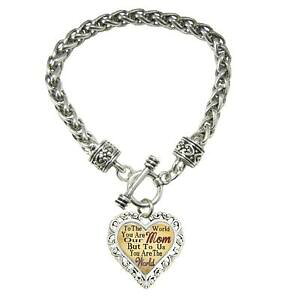 �y���������z�W���G���[�E�A�N�Z�T���[ �}�}�V���o�[�g�O���u���X���b�g�n�[�g�W���G���[�}�U�[mom you are the world to us silver toggle bracelet heart jewelry mother gift