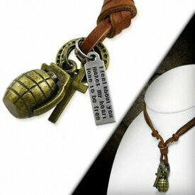 【送料無料】ジュエリー・アクセサリー トーングレネードクロスタグチャームリングネックレスalliage de mode alliage 3 tons grenade croix bague tag charm reglable collier en