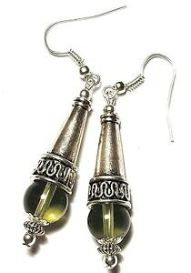 yzWG[EANZT[ OVo[O[hbvy_gKXp[R[yZlongue argent gris oreilles goutte pendantes verre transparent perle cone perce