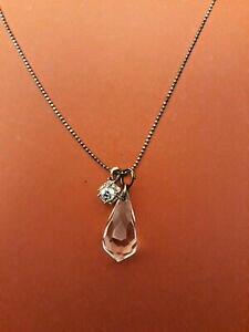 �y���������z�W���G���[�E�A�N�Z�T���[ �y���_���g���C���X�g�[���t�@�C���`���C�lpendentif poire translucide , breloque en strass, chaine fine 53