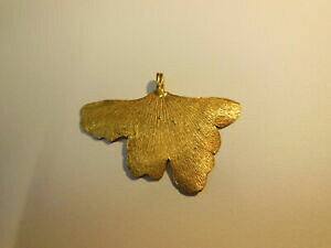 �y���������z�W���G���[�E�A�N�Z�T���[ ���B���e�[�W�u���X�y���_���gbeau pendentif feuille recouverte de laiton vintage 1980