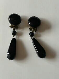 �y���������z�W���G���[�E�A�N�Z�T���[ �I�[���h���B���e�[�W�u���b�N�C�������O�N���b�vboucle d�foreille ancienne vintage noir clip f 229