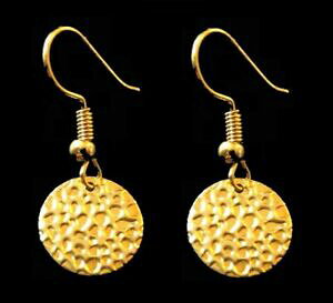 yzWG[EANZT[ S[hbLS[hCOn}[Ehy_gboucles doreilles pendantes plaque or femme neuves pendentifs ronds marteles