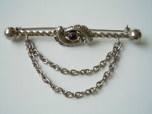 yzWG[EANZT[ Vo[t@bVWG[u[`uAgAh`F[argent bijoux de mode broche avec brillants et chaines 9,3 g7,3 x 4,3 cm