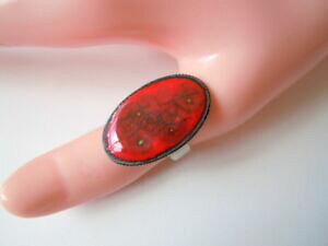 yzWG[EANZT[ Vo[AWF^OtHCA[argente age metal bague avec email,feueremail amovible a partir de rg 52 8,6 g