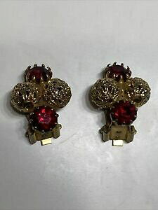 yzWG[EANZT[ I[hBe[WS[fbhCOboucle dforeille ancienne vintage dore rouge l 59