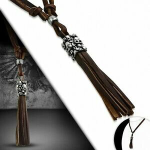 �y���������z�W���G���[�E�A�N�Z�T���[ �g�[���`���[���o�C�J�[�J���[collier de motard en cuir marron ajustable avec breloques fantaisie 2 tons ton d