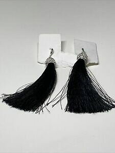 yzWG[EANZT[ I[hBe[WVo[COubN||XiCboucle dforeille ancienne vintage argentee noir pompons neuf k36