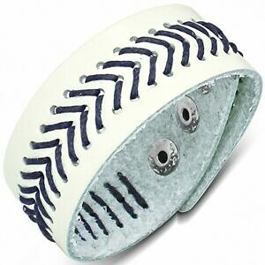 yzWG[EANZT[ h[XgOzCgU[A[}[AU[Xgbvbracelet en cuir veritable avec cordon de serrage et armure en cuir blanc