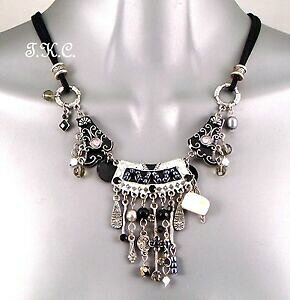 �y���������z�W���G���[�E�A�N�Z�T���[ �G�i�����N���X�^���G�X�j�b�N�`���[���J�X�P�[�h�l�b�N���X�`�x�b�g�^�C�V���o�[tibetain thai argent grave en email cristal breloque ethnique cascade collier