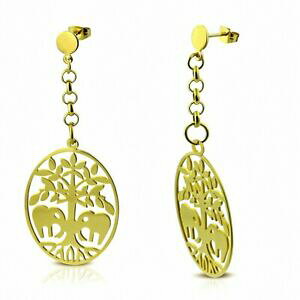 yzWG[EANZT[ t@bViuXeXJbeBOc[{[arbre a decouper en acier inoxydable dore a la mode, elephant amoureux ovale, bo