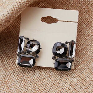 yzWG[EANZT[ CONbvA[gfRO[re[WobNNXboucles doreilles clips art deco rectangle gris vintage baroque class j3